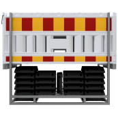 SET | with 20 panel fences | and 21 base plates | on multi-pallet | without lamp adapter | with red/yellow foil, type RA1/A | type of barrier NOX white